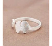 WOZUIMEI S925 Silberringe Damen Koreanischer Stil Niedlichen Kleinen Elefanten Verstellbare Ringöffnung Zeigefinger Ring SchmuckSilber
