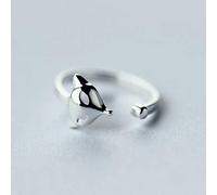 WOZUIMEI S925 Silberringe Frauen Koreanischen Wald Stil Süße Kleine Fuchs Ring Schöne Tierring Öffnung SchmuckS925 Silberring (verstellbare Öffnung)