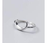WOZUIMEI S925 Silberringe Frauen Mond Tag Wald Stil Persönlichkeit Halbmond Ring Öffnungsring SchmuckS925 Silberring, Öffnung eingestellt