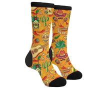 Wpamlrta Lässige lustige Funky Neuheit Mode Bequeme Socken Für Männer Frauen Verrücktes Kleid, Chili Pepper Gitarre Süßer Taco Kaktus, One size