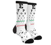 Wpamlrta Lässige lustige Funky Neuheit Mode Bequeme Socken Für Männer Frauen Verrücktes Kleid, Optiker Arzt Augendiagramm Augenoptik Optometrie Opthamologe Augapfel Schwarz, One size
