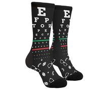 Wpamlrta Lässige lustige Funky Neuheit Mode Bequeme Socken Für Männer Frauen Verrücktes Kleid, Optiker Arzt Augendiagramm Brille Optometrie Opthamologe Augapfel Weiß, One size