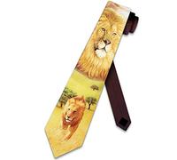 Wpamlrta Löwen-Krawatten für Herren mit Tiermotiv, Siehe Abbildung, Einheitsgröße