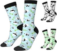 Wpamlrta Lustige Socken für Panda-Liebhaber, niedlicher Panda-Druck, lässige Crew-Socken, Geschenke für Männer und Frauen, Panda, panda, One size