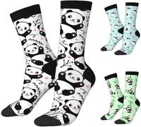 Wpamlrta Lustige Socken für Panda-Liebhaber, niedlicher Panda-Druck, lässige Crew-Socken, Geschenke für Männer und Frauen, Panda, Panda, One size