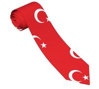 Wpamlrta Modische Nationalflaggen-Krawatte für Herren, bequeme Krawatte für Vatertag, Geburtstagsgeschenk, Business, Urlaub, Flagge der Türkei, Einheitsgröße