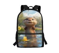 Wpamlrta Otter Backpack for Girls Otter Gifts Kids Bookbag Lightweight Preschool Elementary School Bag with Front Pocket, Back to School Essentials Gift Back Pack -
