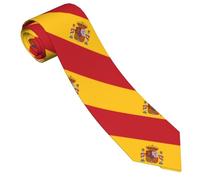 Wpamlrta Stilvolle Nationalflaggen-Krawatte für Herren, bequeme Krawatte für Vatertag, Geburtstagsgeschenk, Business, Urlaub, Flagge von Spanien, Einheitsgröße