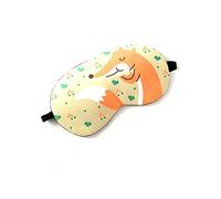 WPKD BLUEIY Cartoon-Schlafmaske, Verdunkelung, Augenmaske, Kälte-Blinder zur Beseitigung von Ermüdung der Augen, gelbes Fuchs-Design, bequeme Schlafabdeckung, verstellbarer Riemen