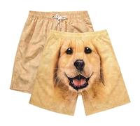 Wpsagek Kreative Freizeitshorts für Herren | Niedliche Shorts mit Golden Retriever-Hunde-Print | Hoch taillierte, lässige Sommer-Hunde-Grafik-Shorts für Männer als Geschenk