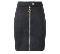 WQZYY&ASDCD Bleistiftrock Frauen Mini Bleistiftröcke Weibliche Vintage Style Front Reißverschluss Knopf Damen Kurze Röcke Tutu M Schwarz