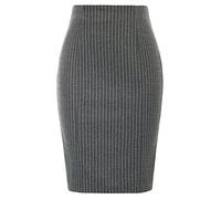 WQZYY&ASDCD Bleistiftrock Frauen Nadelstreifen Bodycon Rock Lady Hohe Taille Hüfte-Wrapped Zurück Split Fashion Casual Büroarbeit Röcke Weiblich XXL Darkgray