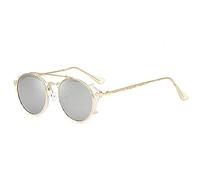 WQZYY&ASDCD Sonnenbrille Herren Damen Clip On Sonnenbrillen Männer Frauen Mode Brille Vintage Retro Mode Oculos Uv400-04_Trans-Silvery
