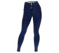 WR.UP FREDDY Jeggings Push Up Curvy Bein Superskinny Jersey-Denim, Dark Jeans-yellow Seam, S