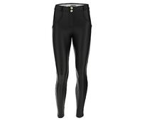 WR.UP FREDDY Push Up Hose für Damen 7/8 Superskinny Kunstleder, Schwarz , L