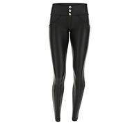 WR.UP FREDDY Push Up Skinny Hose, mittlere Taille, Kunstleder, Schwarz , L