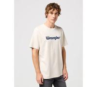 Wrangler T-Shirt Frame mit Logo in Beige L Regular Fit