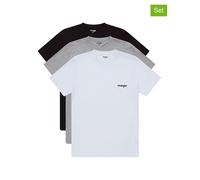 Wrangler 3er-Set: Shirts "Marston" in Schwarz - Größe M | Herren Plussize
