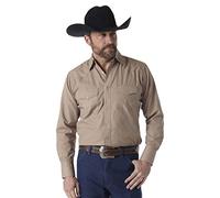 Wrangler All Terrain Gear by Herren-Hemd mit Zwei Taschen, langärmelig, mit Druckknöpfen, Dunkelbraun, XL