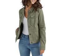 Wrangler Authentics Damen Stretch Jeansjacke, Oliv/Blatt für Mich (Leaf It to Me), L
