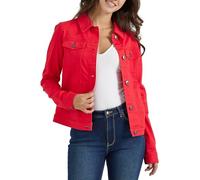 Wrangler Authentics Damen Stretch Jeansjacke, Rot/Ausflug, einfarbig (Getaway Solids), S