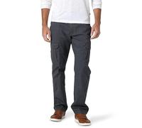 Wrangler Authentics Herren-Cargohose, Stretch, lockere Passform, Anthrazit Köper, 33W / 34L