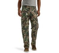 Wrangler Authentics Herren-Cargohose, Stretch, lockere Passform, Camouflage grün braun, 34W / 30L