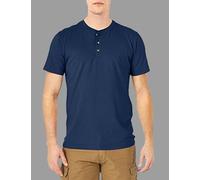 Wrangler Authentics Herren Short Sleeve Henley Tee Hemd, Dunkles Jeansblau, Mittel