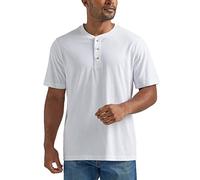 Wrangler Authentics Herren Kurzärmeliges Henley-t-Shirt Hemd, Helles Weiß, XL