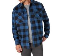 Wrangler Authentics Herren Langärmeliges, schweres Fleece-Hemd Button-Down-Shirt, Blauer Büffelkaro, XX-Large