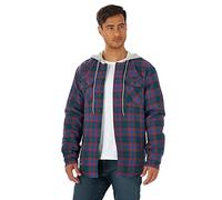 Wrangler Authentics Herren Langärmelige, Gesteppte, Gefütterte Flanell-hemdjacke mit Kapuze Hemd, Limoges, M