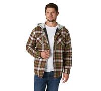 Wrangler Authentics Herren Langärmelige, Gesteppte, Gefütterte Flanell-hemdjacke mit Kapuze Hemd mit Button-Down-Kragen, Olive Night, M