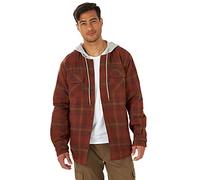 Wrangler Authentics Herren Langärmelige, Gesteppte, Gefütterte Flanell-hemdjacke mit Kapuze Hemd, Toffee, XL