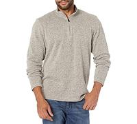 Wrangler Authentics Herren Langärmeliger Fleece-viertelreißverschluss Pullover, Hellgrau, L