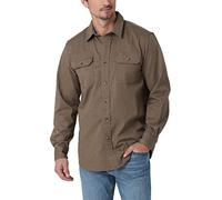 Wrangler Authentics Herren Langärmeliges, Klassisches Gewebtes Hemd mit Button-Down-Kragen, Teak Heather, L