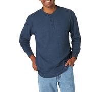 Wrangler Authentics Herren-Langarm-Henley-Kleid mit Waffelmuster, Blau meliert, Gre 3X-Large