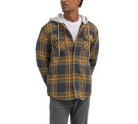 Wrangler Authentics Herren Langärmelige, Gesteppte, gefütterte Flanell-Hemdjacke mit Kapuze, Phantom, XXX-Large