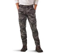 Wrangler Authentics Herren Regular Tapered Cargo Hose, Grau, Camo, 33W / 30L