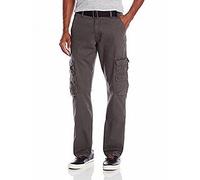 Wrangler Authentics Hochwertige Herren-Cargohose mit geradem Bein, entspannte Passform, Anthrazit Köper, 33W / 30L