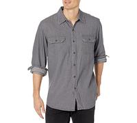 Wrangler Authentics Klassisches Herrenhemd mit Langen Ärmeln, grau, Groß