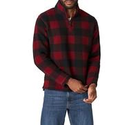Wrangler Authentics Wooly Fleece Herren-Pullover mit Viertelreißverschluss, Rotes Büffel, XX-Large
