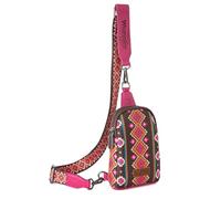 Wrangler Aztec Sling Bag Southwest Crossbody Bags Trendy Chest Bag, Knallpink (Hot Pink)