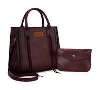 Wrangler Azteken-Tragetasche für Damen, Boho, Western-Stil, Tragegriff oben, Schultertasche und Handtasche, Classic Plum Wine Red, Grande