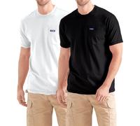 Wrangler Big and Tall T-Shirts fr Herren 2er-Pack Baumwoll-T-Shirts mit Brusttasche, Schwarz/Wei