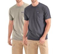 Wrangler Big and Tall T-Shirts für Herren - 2er-Pack Baumwoll-T-Shirt mit Brusttasche, Anthrazit/Beige, 4X Hoch