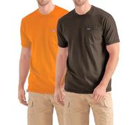 Wrangler Big and Tall T-Shirts für Herren - 2er-Pack Baumwoll-T-Shirt mit Brusttasche, braun / orange, 4X