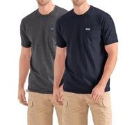 Wrangler Big and Tall T-Shirts für Herren - 2er-Pack Baumwoll-T-Shirt mit Brusttasche, Marineblau/Carbon Heather, 4X
