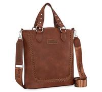 Wrangler Crossbody-Tasche für Damen, Tragetasche, Umhängetasche, Handtaschen mit umwandelbarem Riemen und Nieten, M Braun, Medium