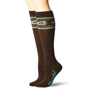 Wrangler Damen Angora Azteken-Stiefelsocken, 2 Paar, braun, M (2er Pack)