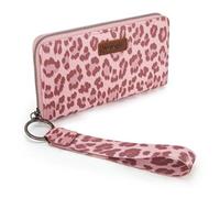 Wrangler Damen-Geldbörse, lang, Clutch, großes Fassungsvermögen, Leopard-pink, Minimalistisch